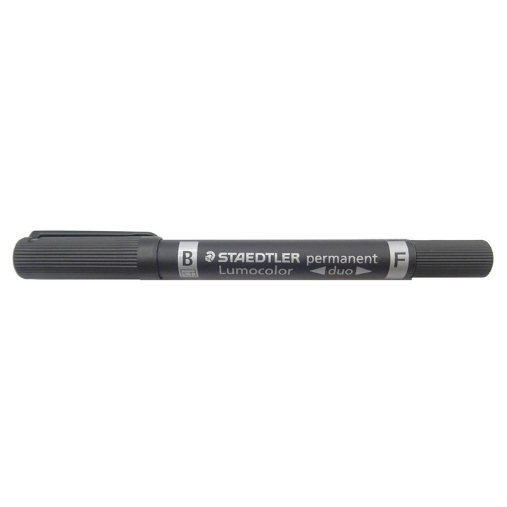 Перманентен маркер Staedtler черен 2-глав B/F скосен връх 4/06mm ST-348-B-9