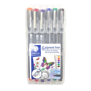 Pigment Liner 03mm Staedtler 6/set ST-308-03-SSB6 Pigment Liner 03mm Staedtler 6/set ST-308-03-SSB6