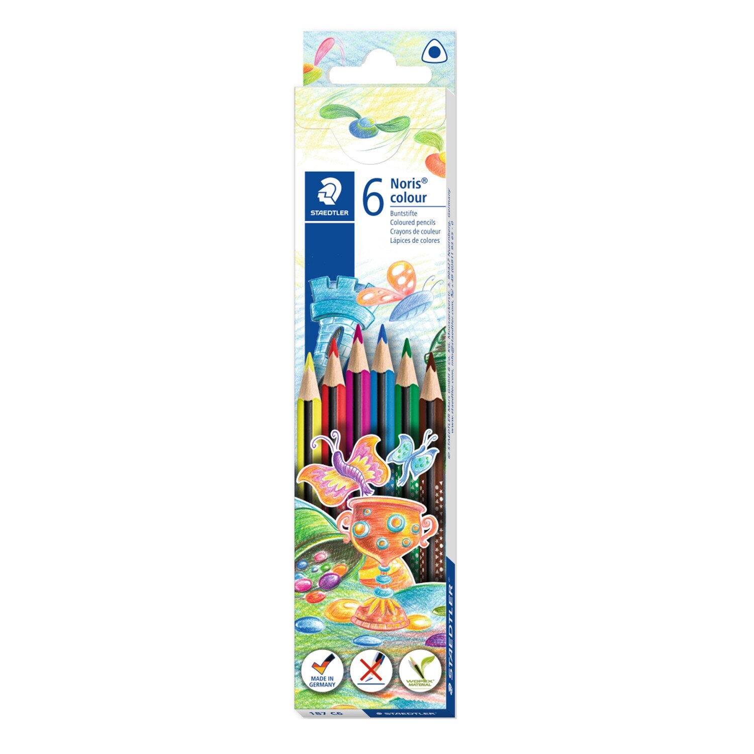 Creioane colorate triunghiulare Staedtler Noris 6/set ST-187-C6