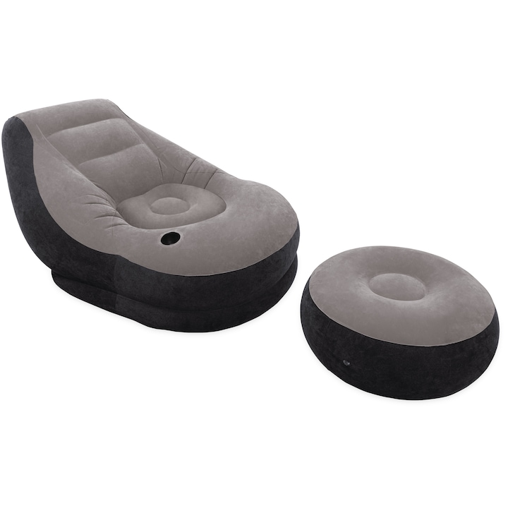 Фотьойл с табуретка Intex Relax, 99 x x130 x 76 см, Сив