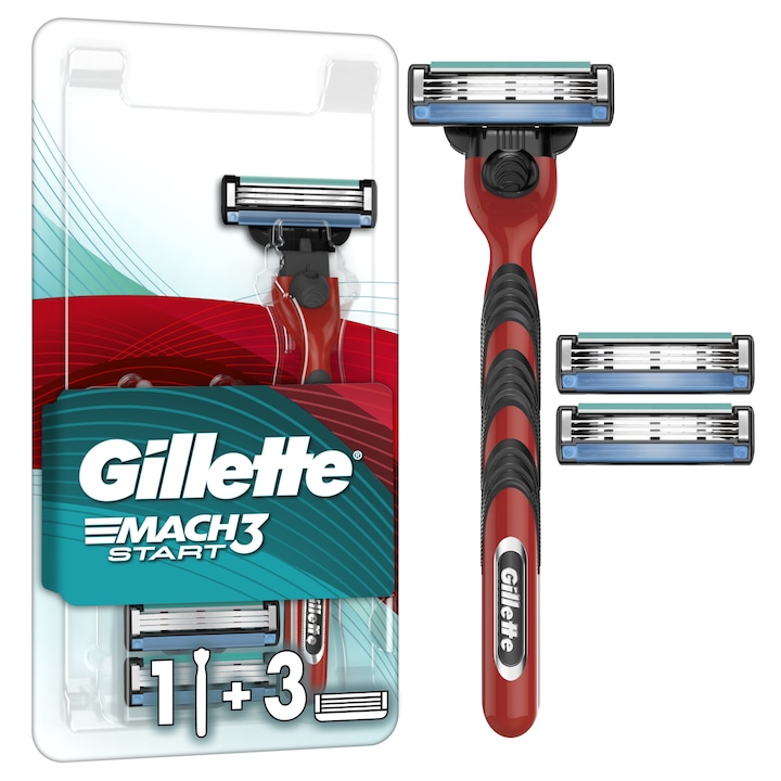 Aparat de ras Gillette Mach3 Start + 2 rezerve