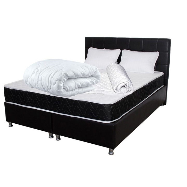 Set Avantaj Saltea superortopedica LUNA +2 perne 50x70 +Husa hipoalergenica +Pilota microfibra iarna 200x200, 180x200x20