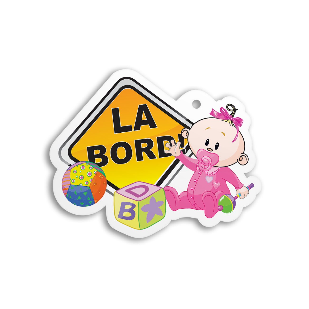 Semn auto Bebe la bord pvc cu ventuza 15cm B0125