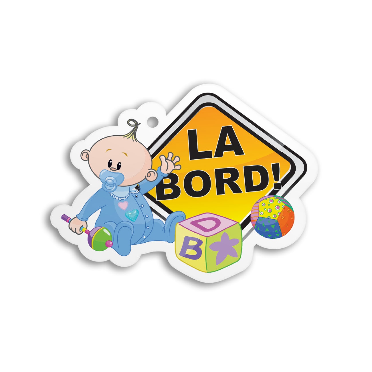 Semn auto Bebe la bord pvc cu ventuza 15cm B0126