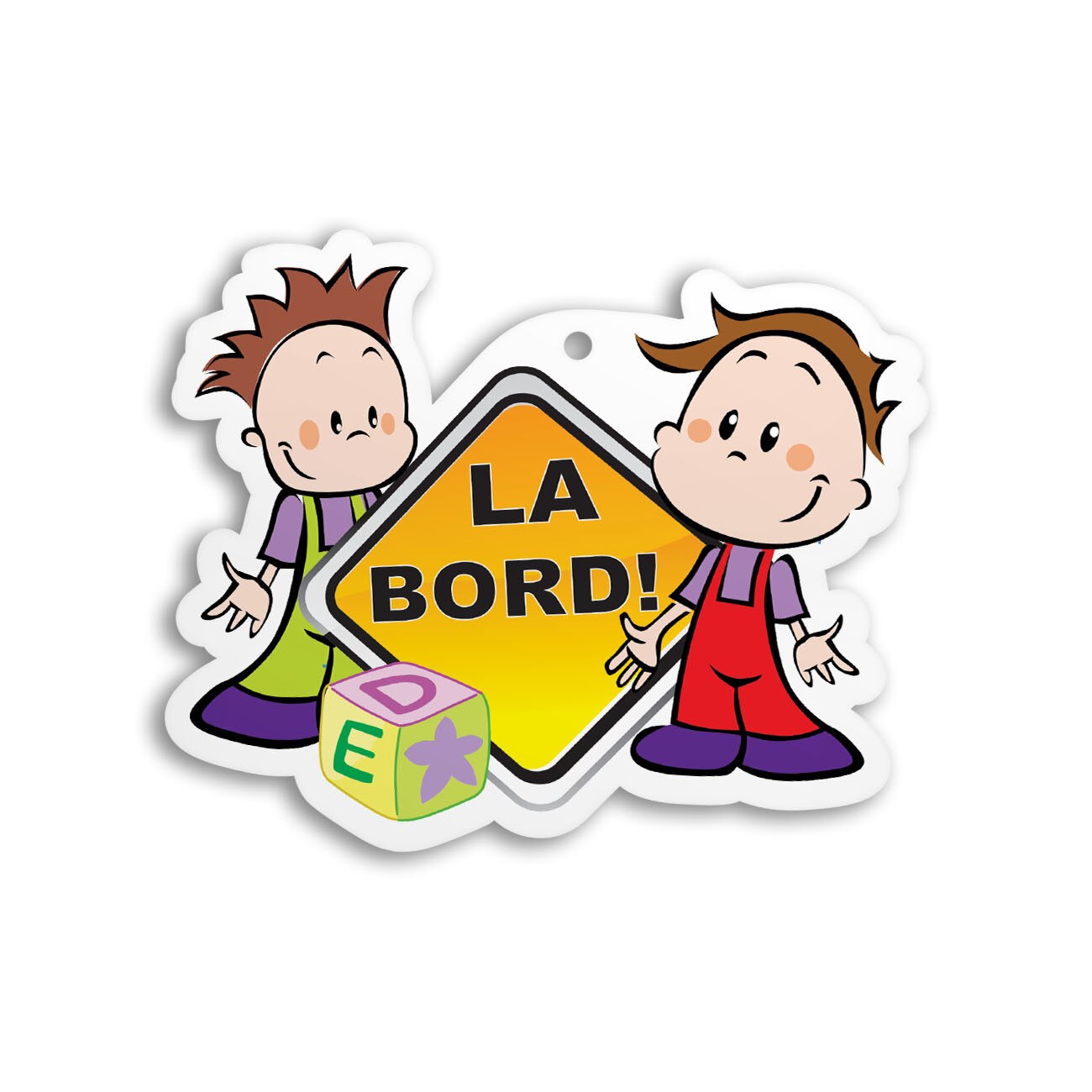 Semn auto Copii la bord pvc cu ventuza 15cm B0116