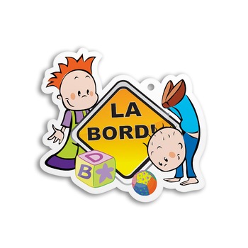 Semn auto Copii la bord pvc cu ventuza 15cm B0110 Semn auto Copii la bord pvc cu ventuza 15cm B0110