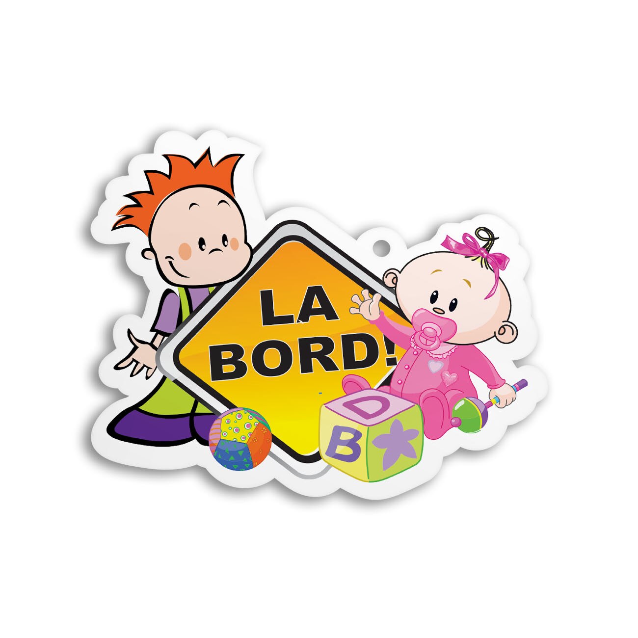 Semn auto Copii la bord pvc cu ventuza 15cm B0113