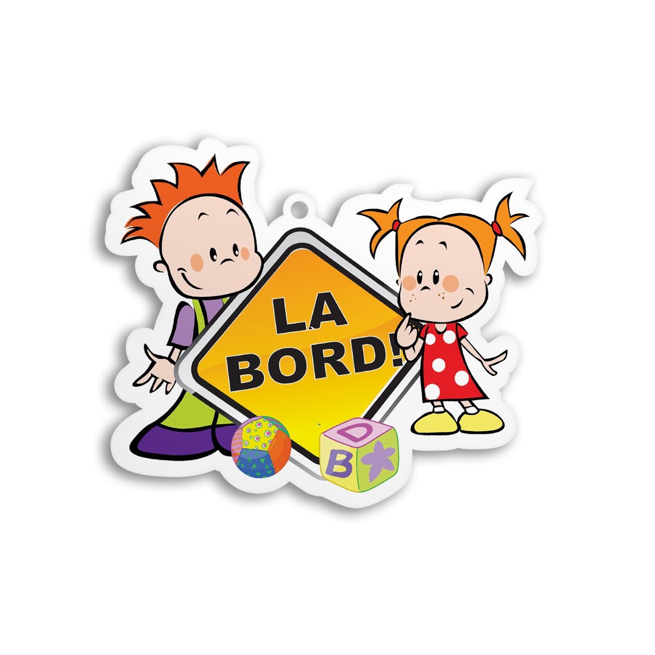 Semn auto Copii la bord pvc cu ventuza 15cm B0112