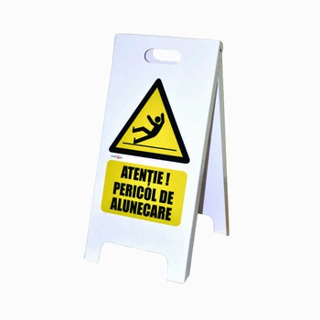 Indicator tip A semnalizare Pericol de alunecare Podea umeda, 60x35cm x 2 fete Indicator tip A semnalizare Pericol de alunecare Podea umeda, 60x35cm x 2 fete