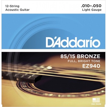 Corzi Chitara Acustica - Light 12 Strings - D'Addario EZ940 Corzi Chitara Acustica - Light 12 Strings - D'Addario EZ940