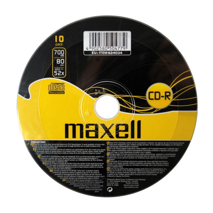 CD-R Maxell 700Mb, 80 min, 52X, set 10 buc-624034.41.IN