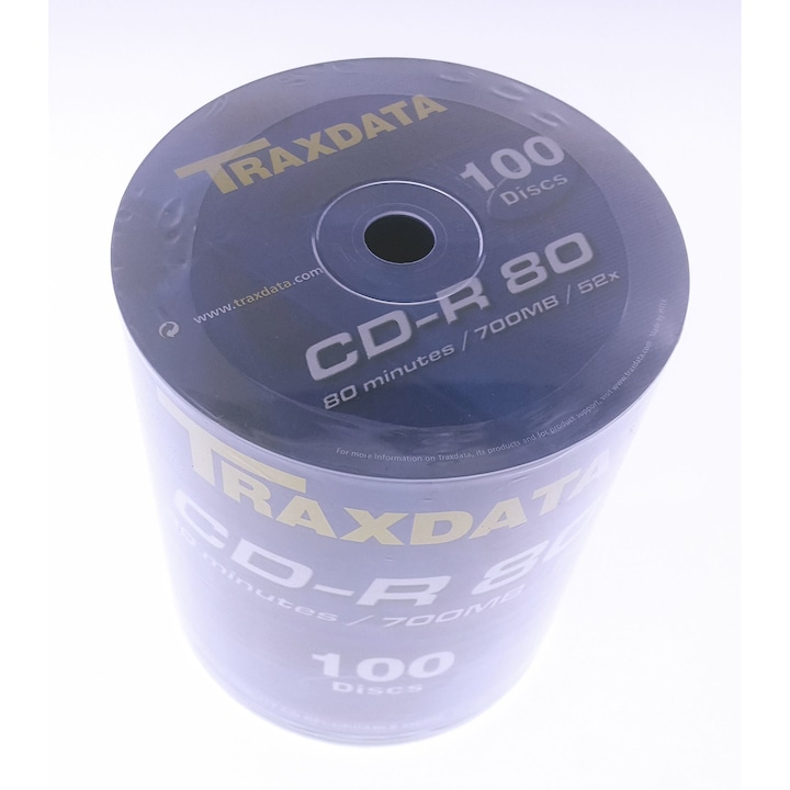 Traxdata Cd R Logo CD-R Traxdata 700Mb, 80 min, 52X, set 100 buc-TRC100 - eMAG.ro