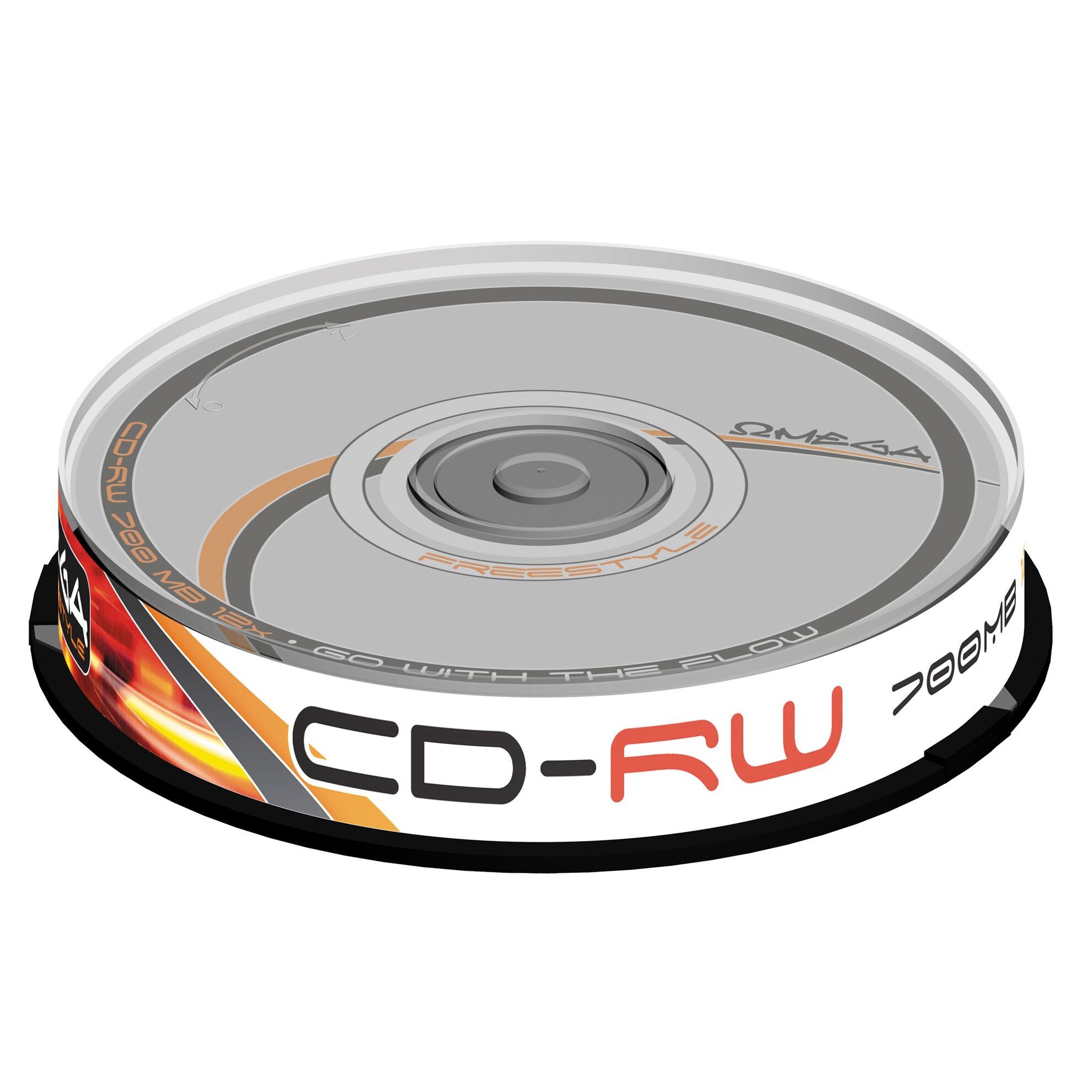 CD-RW, 700Mb, 12X , Omega Freestyle , Cake Box , 10 buc-OFRW10