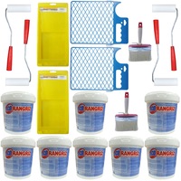 pachet - 8 x eco rangriz vopsea lavabila anti-mucegai de interior 1l  4 x trafalet burete 10cm  2 x tava trafalet  2 x gratar trafalet mic  2 x bidinea imagen 21_0_
0