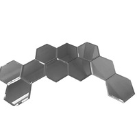 Set oglinda tip fagure/hexagon ,10bucati,18cmx20.5cm/buc,oglinda cristal cu fazeta