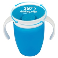 Cana premium Munchkin "Miracle 360° Cup", 6 luni +, culoare Albastru