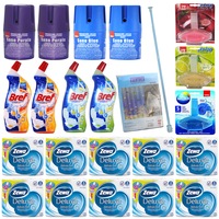 pachet - 10 x set hartie igienica zewa delicate care 3 straturi tub dizolvabil 4 roleset  3 x odorizant wc sanobon 55g  4 x odorizant solid sano 150g  4 x solutie toaleta bref 700ml  bara perdea baie  perdea baie 180x200cm imagen 0_0_0