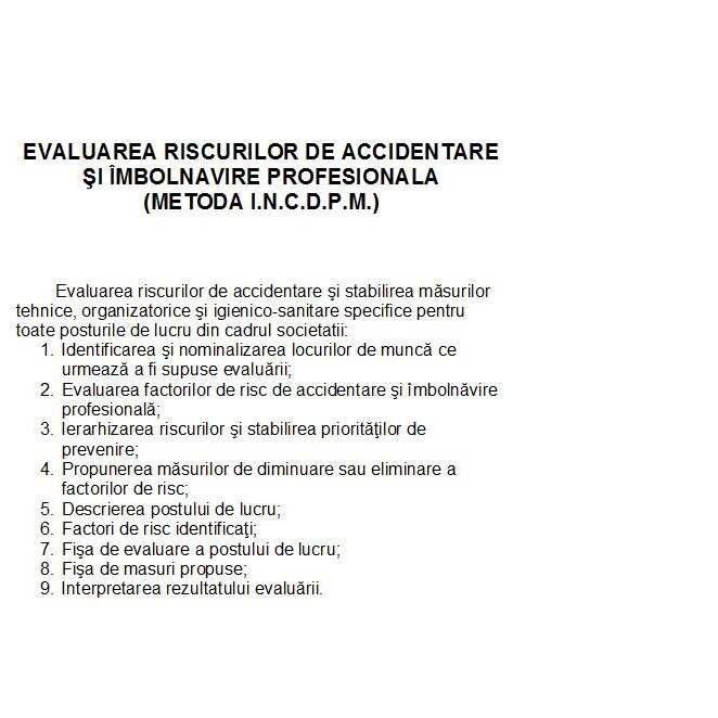 Evaluarea riscurilor pentru functia Trunker