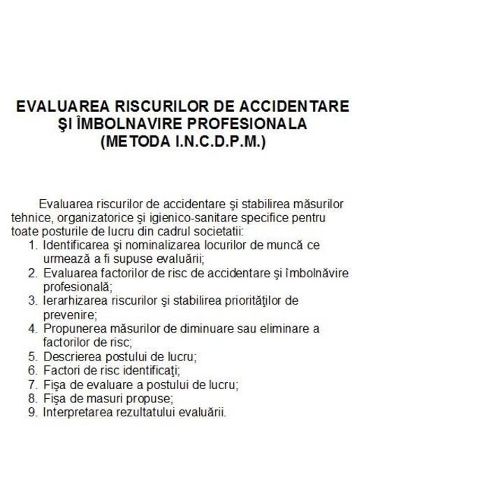 Evaluarea riscurilor pentru functia Tamplar universal - Livrare electronica