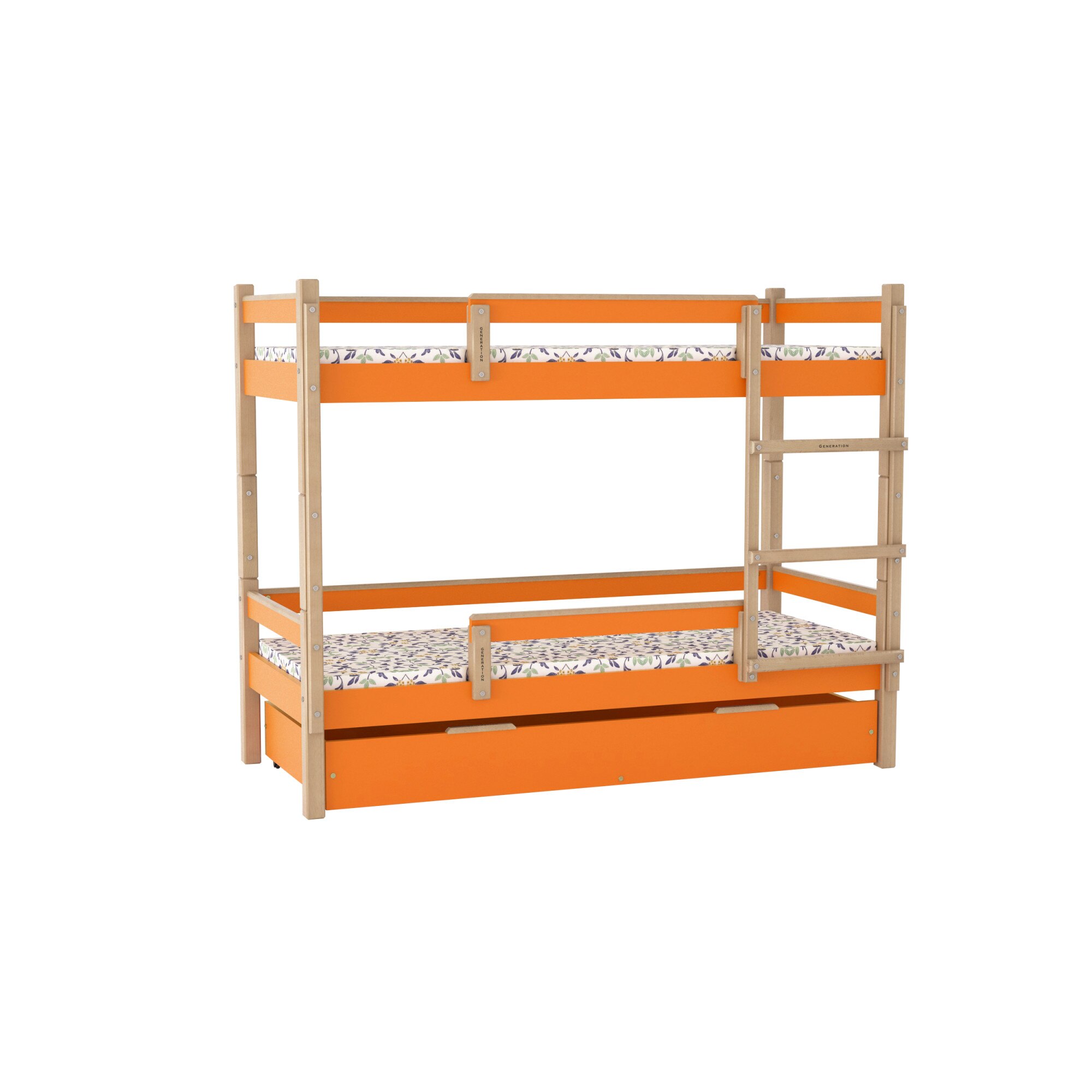 Pat-Patut etajat-demontabil cu sertar,190x80 cm,Pal Melaminat-FAG lemn masiv,Mobilier GENERATION-2/2