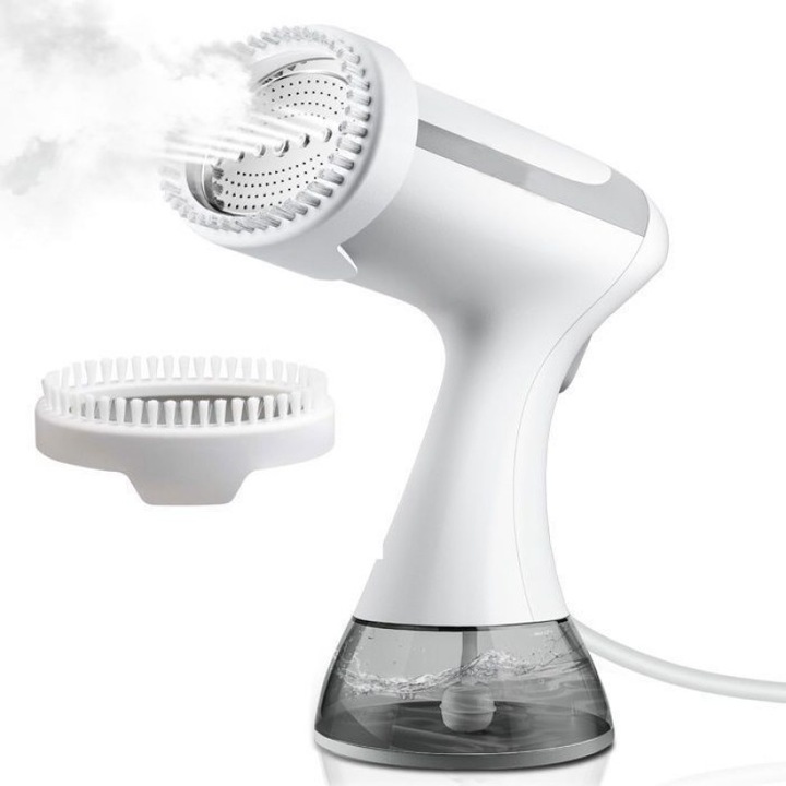 Fier de calcat vertical cu abur 261001NOBM48801, 1500 W, rezervor 300 ml, incalzire 20 s, autonomie aprox. 20 min, alb