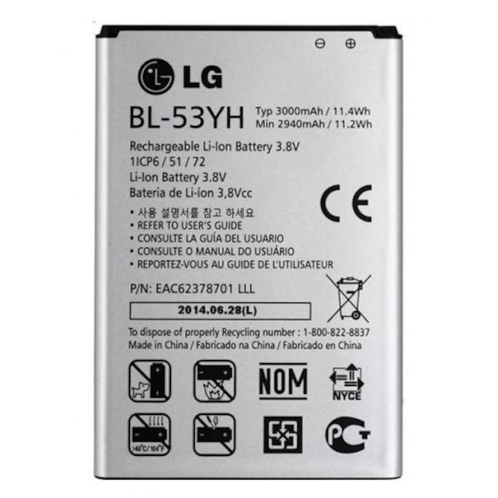 LG G3 (D855) BL-53YH 3000mAh eredeti akkumulátor