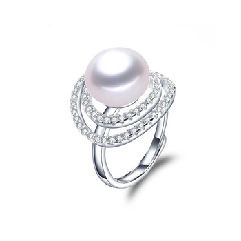 Inel Perle M4 ajustabil - argint si perle de cultura albe Inel Perle M4 ajustabil - argint si perle de cultura albe