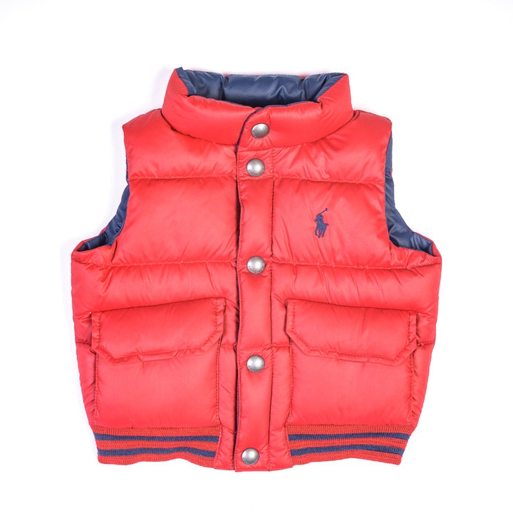 Vesta dublu fata, rosu si bleumarin, Polo Ralph Lauren, baieti, 6 luni