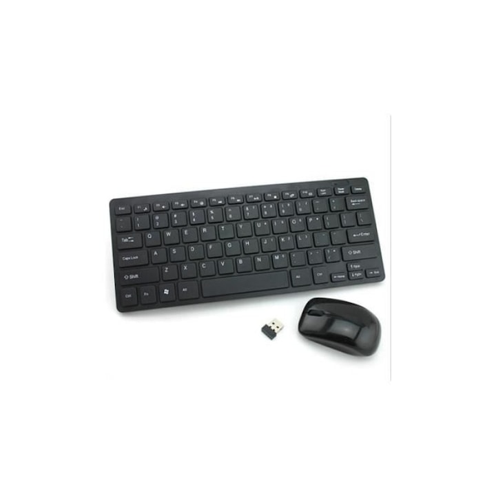Simple Receptor Set tastatura si mouse fara fir, ultra-subtire, 2,4 GHz, raza 10 m ...