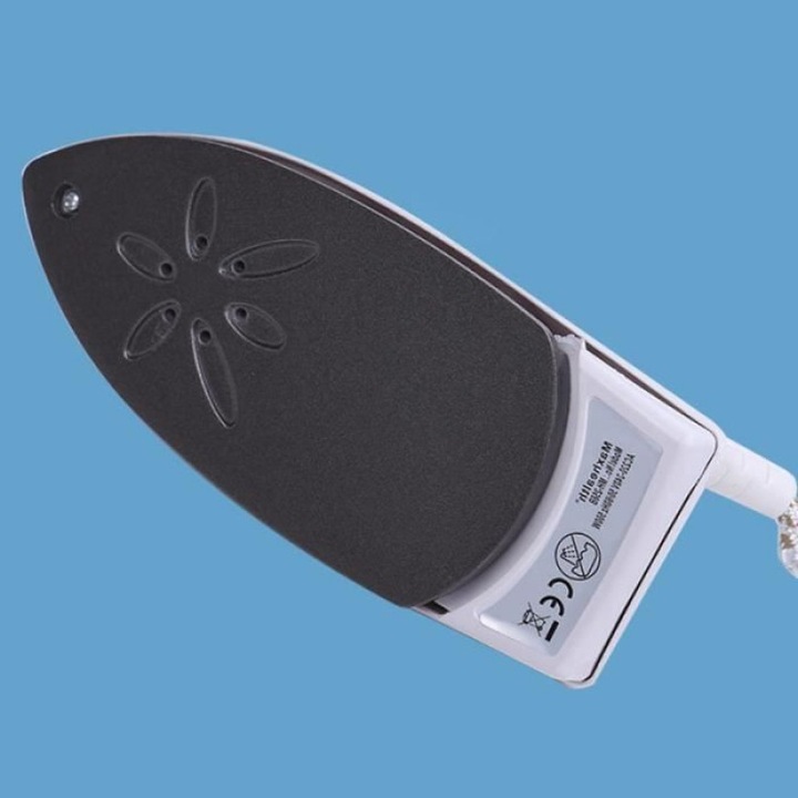 Fier de calcat cu abur pliabil 261001NOBM72951, compact, functie uscata/abur, reglaj temperatura, alb/negru