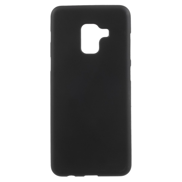 Husa compatibila Samsung Galaxy A8 (2018) - Szilikon puha textúra, matt megjelenés, fekete