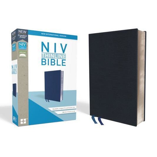 NIV, Thinline Bible, Bonded Leather, Navy, Red Letter Edition, Zondervan (Author)