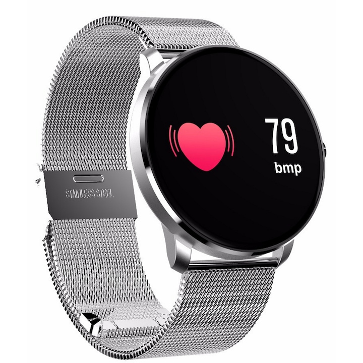 Ceas smartwatch barbati Singlait S55, 1.85 inch, apel bluetooth HD, multi sport, ritm cardiac multi point, tensiune, oxigen, carcasa metalica, difuzor, notificari, IP68, negru