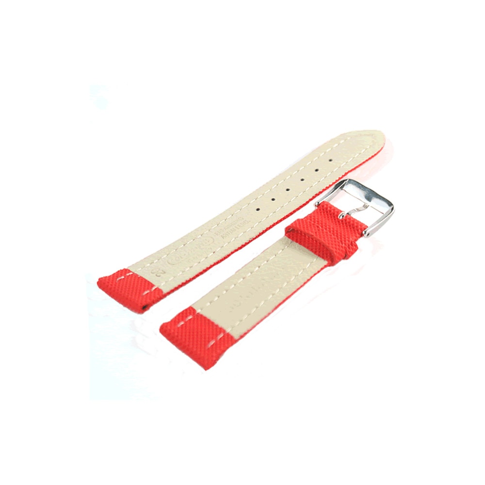 Curea de ceas Di-Modell Traveller 1255-07202, 20 mm, Rosu, catarama argintie