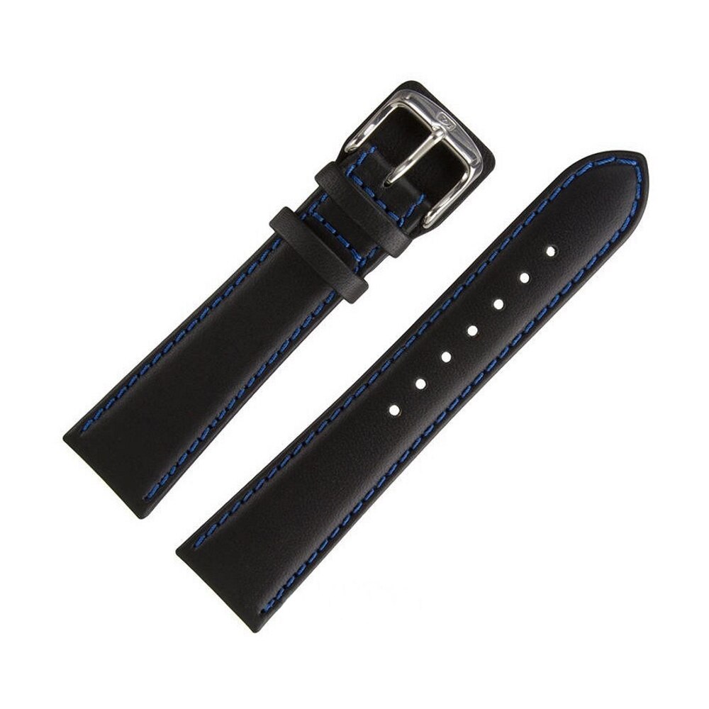 Curea de ceas Di-Modell Denver 1260-05202, 20 mm, Negru, catarama argintie