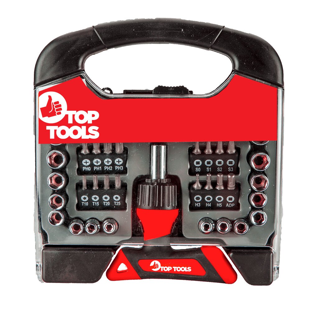 Set biti surubelnita si tubulare 44 buc, TOP TOOLS 39D200