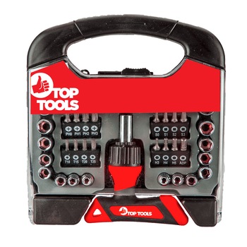 Set biti surubelnita si tubulare 44 buc, TOP TOOLS 39D200 Set biti surubelnita si tubulare 44 buc, TOP TOOLS 39D200