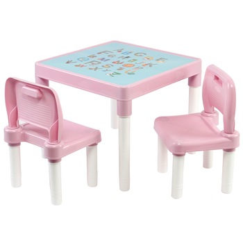 Set masuta activitati Mappy, cu 2 scaune, Roz Set masuta activitati Mappy, cu 2 scaune, Roz