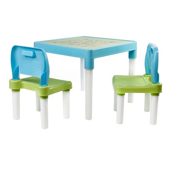 Set masuta activitati Mappy, cu 2 scaune, Bleu Set masuta activitati Mappy, cu 2 scaune, Bleu
