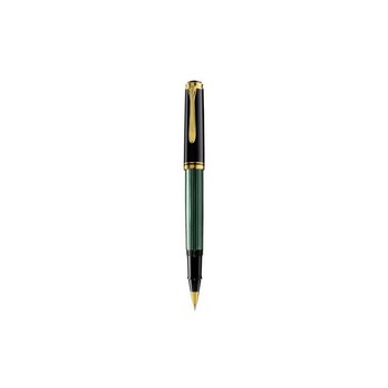 Roller Pelikan Souveran R400, accesorii placate cu aur, corp negru-verde Roller Pelikan Souveran R400, accesorii placate cu aur, corp negru-verde