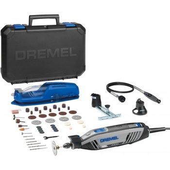 Unealta multifunctionala Dremel 4300 - 3/45 S/E, 175W, 5000-33.000 RPM, include 45 accesorii, ax flexibil, geanta de depozitare Unealta multifunctionala Dremel 4300 - 3/45 S/E, 175W, 5000-33.000 RPM, include 45 accesorii, ax flexibil, geanta de depozitare