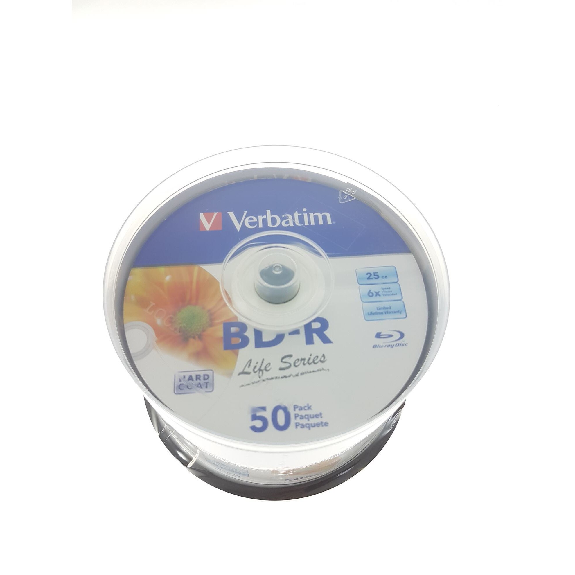 BD-R Verbatim 25Gb SL 6X Alb Printabil Inkjet , Cake Box , 50 buc-VBDP50P