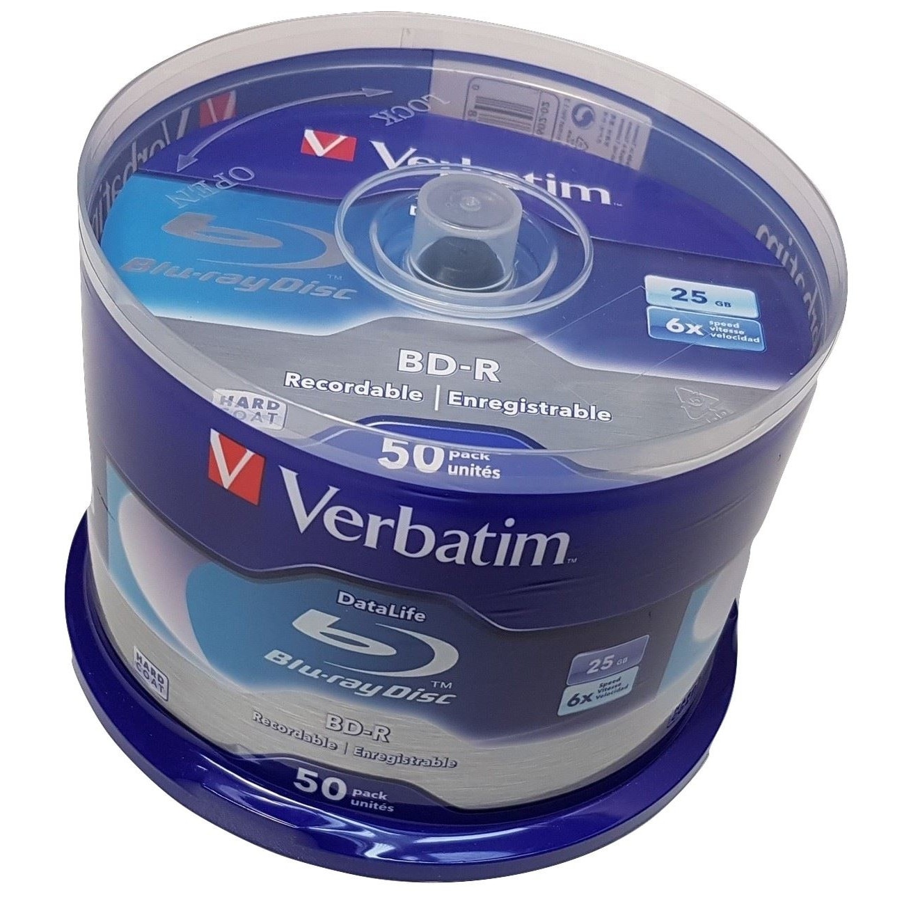 BD-R Verbatim 25Gb SL 6X , Cake Box , 50 buc-VBR50