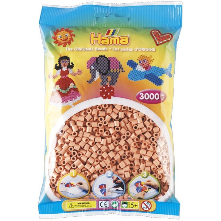 Margele de calcat HAMA MIDI Culoarea Pielii, 3000 buc in pungulita
