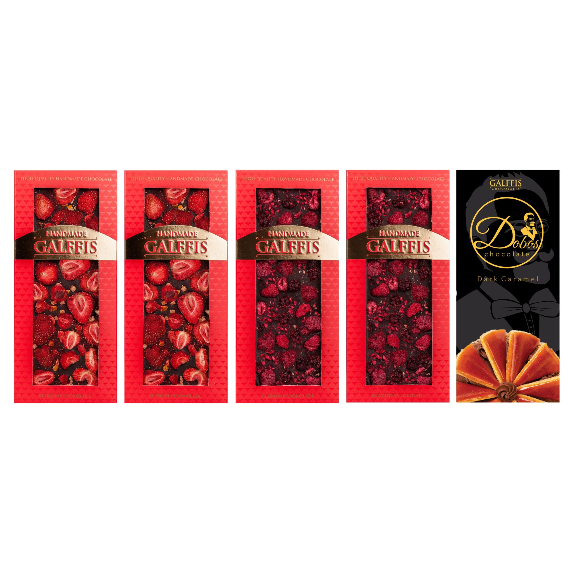 Pachet cadou 4+1 Ciocolata neagra Galffis 500gr