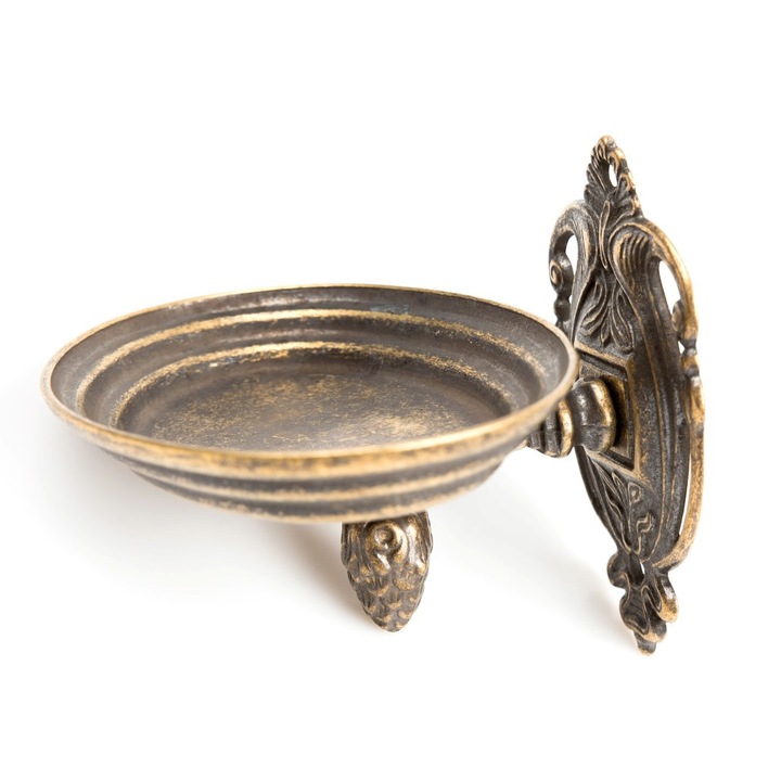 Savoniera ArtNouveau din Alama , Antichizat Br-003