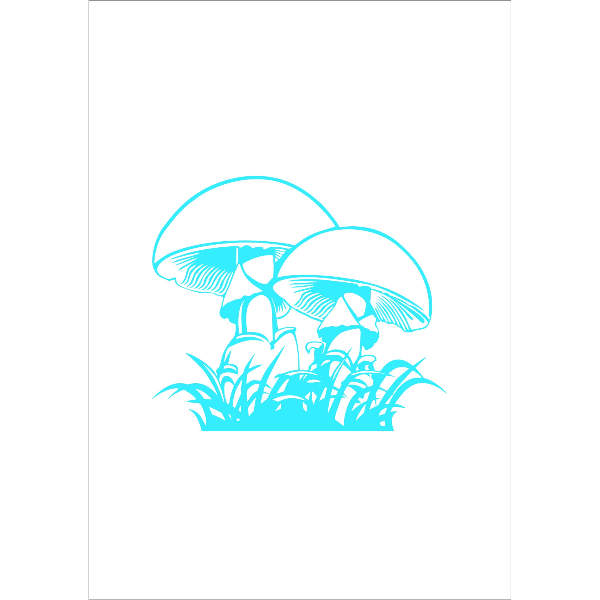 Sticker decorativ de perete Ciuperci 100x86 cm