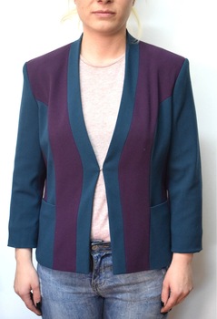 Sacou amestec lana, Crepe, Multicolor, M Sacou amestec lana, Crepe, Multicolor, M