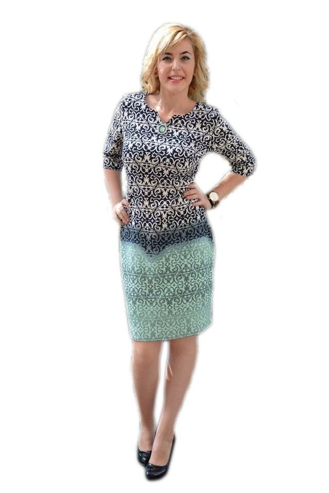 Rochie eleganta, cambrata pe corp,, D&J Exclusive, Multicolor