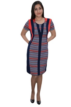 Rochie midi de primavara cu croi cambrat, D&J Exclusive, Bleumarin Rochie midi de primavara cu croi cambrat, D&J Exclusive, Bleumarin